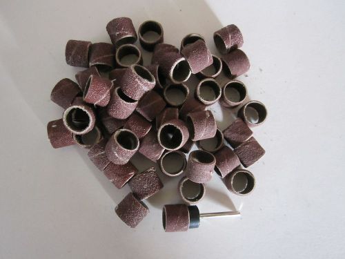 50 Sanding Sleeves 1/2&#034; x 1/2&#034;  Woodcarving 1/8&#034; Shank Fits Rotary Tools Metal