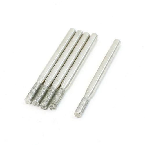 5 Pcs Hardware Tool 2.5mm Tip 3mm Shank Diamond Point Grinding Bit