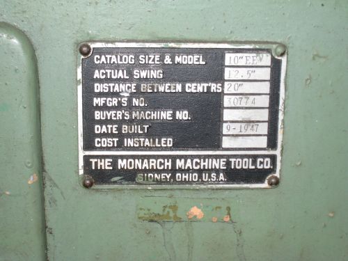 monarch10ee lathe