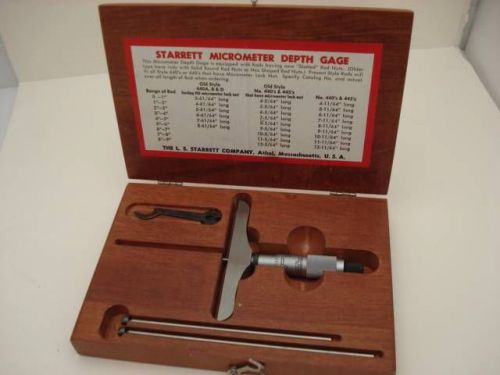 Starrett # 440 depth micrometer in wood case