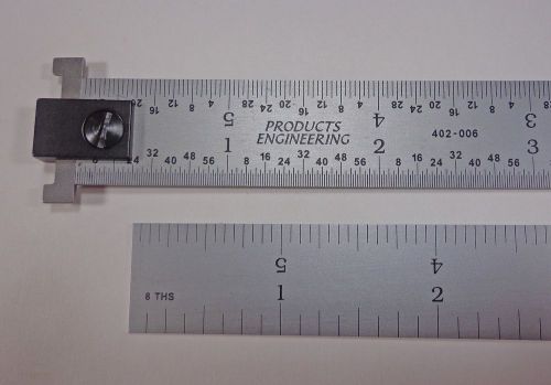 PEC USA 6&#034; Rigid Machinist Hook ruler / rule 4R Satin Chrome 1/8 1/16 1/32 1/64