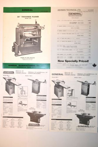 GENERAL 4PC 15&#034; &amp; 20&#034; Planer BROCHURE &amp; CATALOG &amp; PRICE LIST GROUP RR597