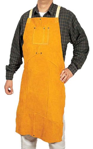 Unisex weldas 48 inch length golden leather shop welding bib apron for sale