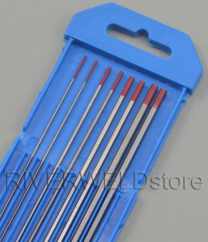 2% thoriated wt20 red tungsten electrode 7&#034; assorted size .040-1/16-3/32-1/8,8pk for sale