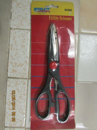 8&#034; Stainless Steel Utility Scissors w/ serrated cutting edge Woodstock Int D2266