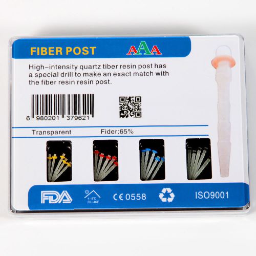 Dental fiber posts resin high-intensity screw thread glass &amp; 4 drills for sale