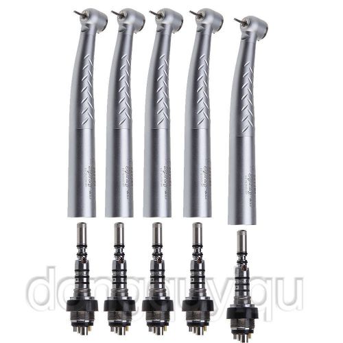 5* Dental Fiber Optic High Speed Handpiece Turbine 6-H Swivel Coupler Fit Kavo