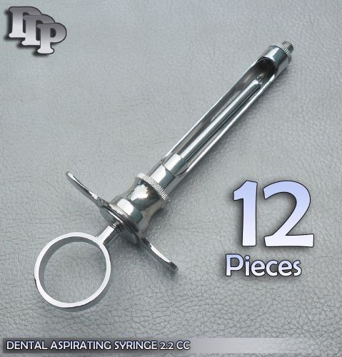 12 Dental Aspirating Syringe 2.2 CC. Dentist Surgical Istruments