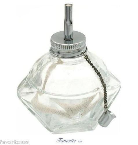 ALCOHOL LAMP/BURNER GLASS OCTAGONAL 1/4&#034; WICK ADJ FLAME