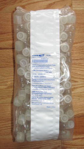 (125) VWR CULTURE TUBES Polystyrene w/ Dual-Position Caps Sterile 14ml 100x17 mm