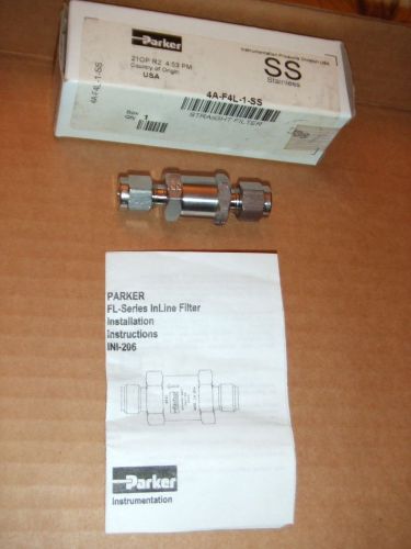 NEW Parker Hannifin 4A-F4L-1-SS Instrument Inline Filter Stainless 1/4&#034; A-LOK