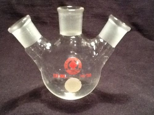 Ace glass 25ml angled 3-neck round bottom flask 14/20 joints for sale