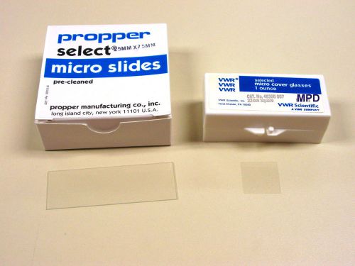 50 Blank Plain Microscope Slides PLUS 100 Glass Cover Slips 22 X 22mm