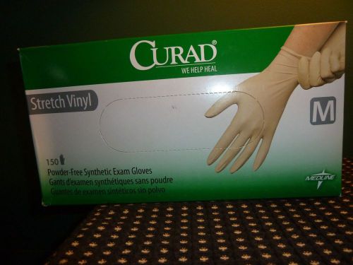 Curad stretch vinyl gloves medium 150 pairs for sale