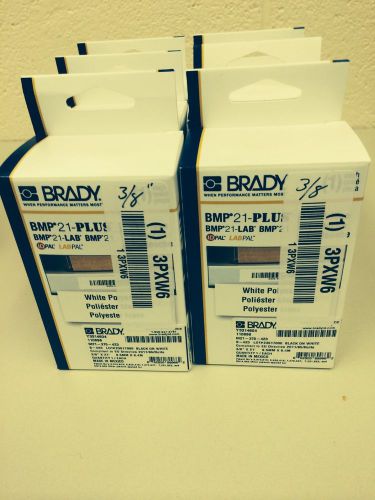 Lot of 6 Rolls BRADY M21-375-423 Label Cartridge,Black/White,21 ft. L