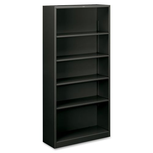 Metal bookcase, five-shelf, 34-1/2w x 12-5/8d x 71h, charcoal for sale