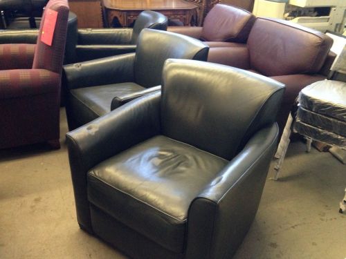 *** LOT of 8 - LEATHER CLUB/LOBBY CHAIR by MARTIN/BRATTRUD INC. ***