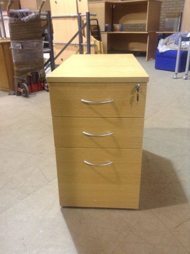 Oak Office Pedestal 3 Drawer Desk High,lockable Home or Office