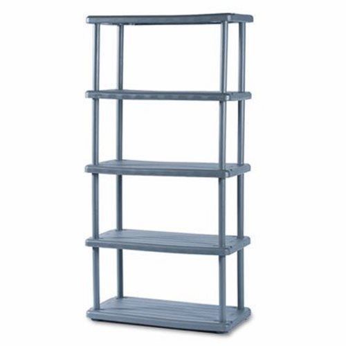 Iceberg 5 Shelf Storage System, Resin, 36w x 18d x 74h, Charcoal (ICE20852)