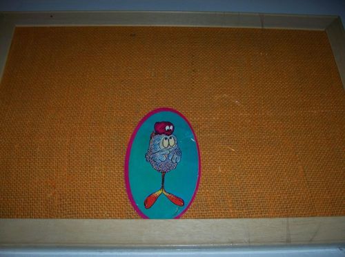 WOOD FRAMED BURLAP BULLETIN BOARD ORANGE MESSAGE ORANGE 12&#034; x 18&#034;  SIGN