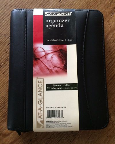 At-A-Glance Day Planner Genuine Leather Organizer 5.5 x 8.5 Pages