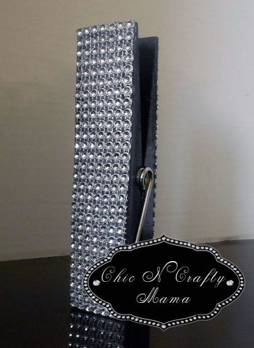 BLING Faux Rhinestone Mesh Jumbo Clothespin/Note/Photo Holder