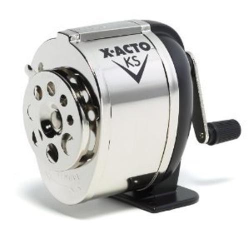 X acto table wall mount pencil sharpener manual crank metal school chrome new ks for sale