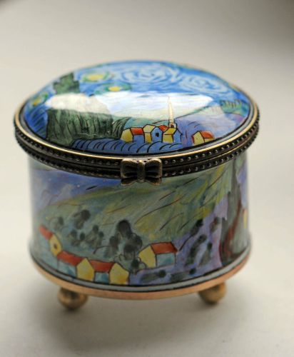 Kelvin Chen Enameled Postage Stamp Holder-Starry Night