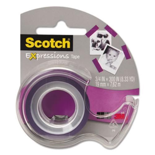 3m C214PURD Expressions Magic Tape With Dispenser, 3/4&#034; X 300&#034;, Purple