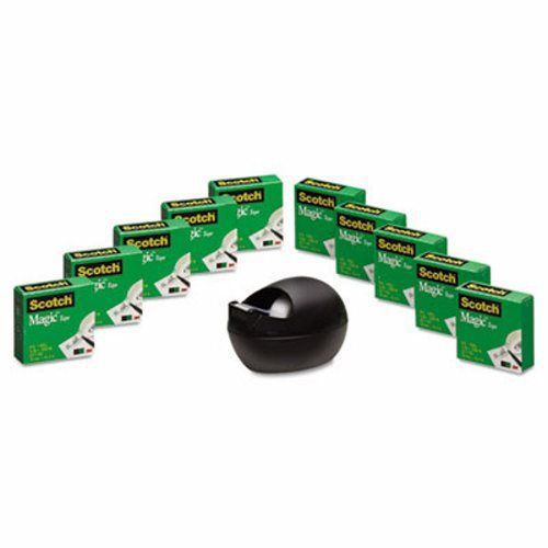 Scotch Magic Tape with Black Dispenser, 10 Rolls (Value Pack) (MMM810K10C36B)