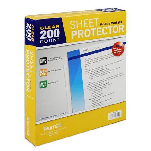 200/pk samsill clear sheet protector heavy weight acid free new for sale