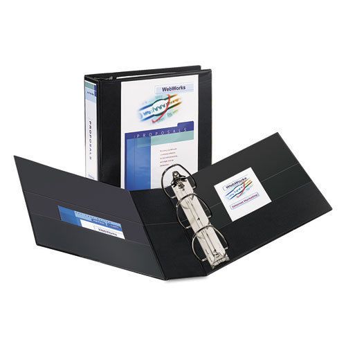 Durable view binder with two booster ezd rings, 3&#034; capacity, black for sale