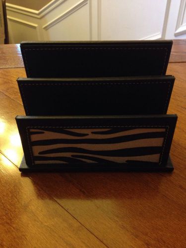 NEW ZEBRA &amp; BLACK LEATHER LETTER DIVIDER