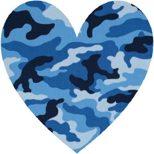 30 Custom Blue Camo Heart Personalized Address Labels