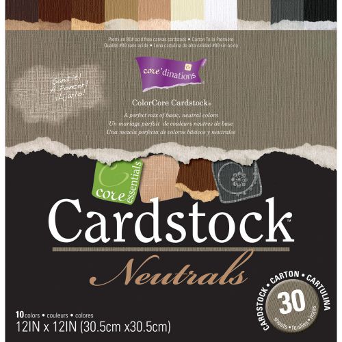 Darice Core-dinations Core Essentials Cardstock Pad 12 x 12-in 30/Pk Neutrals