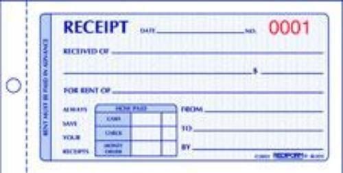 Rediform Rent Receipt Book 50 Sets 2 Part 2-3/4&#039;&#039; x 5&#039;&#039;