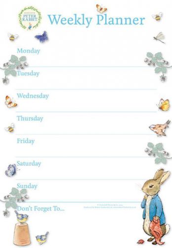 A4 weekly planner beatrix potter peter rabbit design tear off planner for sale