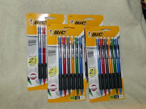 4 PACKS BIC MATIC GRIP MECHANICAL PENCILS - 6 PENCILS EACH PACK - 24 TOTAL