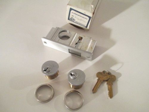 Aluminum Store Door Deadlock  New  with Cylinders and Keys.