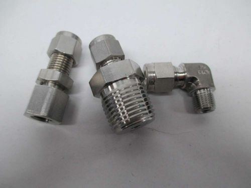 LOT 3 NEW SWAGELOK ASSORTED NJS SXP KACW PARKER STAINLESS PIPE FITTING D361299