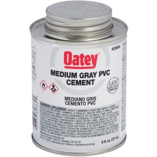 Oatey 30884 medium gray pvc cement-1/2pint pvc cement for sale