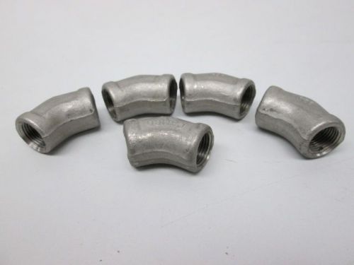 Lot 5 new camco 304 elbow pipe fitting 45 deg stainless 3/8 in npt d241205 for sale