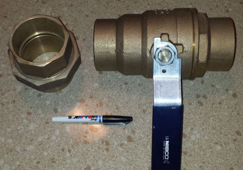 Nibco mss sp-110  -  3&#034; bronze valve + bronze slip union - **brand new** solder for sale