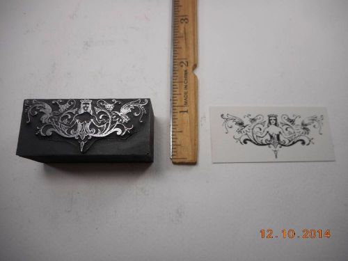 Letterpress Printing Printers Block, Tailpiece, Flower Queen Goddess