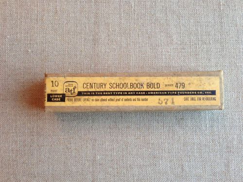 Vintage Letterpress Type from ATF, Century Schoolbook Bold, 10pt Lower Case