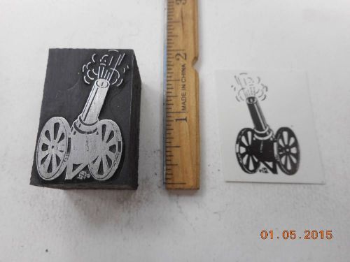 Letterpress Printing Printers Block, Warfare, Firing Cannon