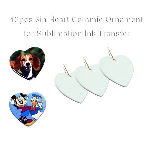 12pcs Blank Sublimation Transfer Ceramic Ornaments For Christmas Tree Decoration