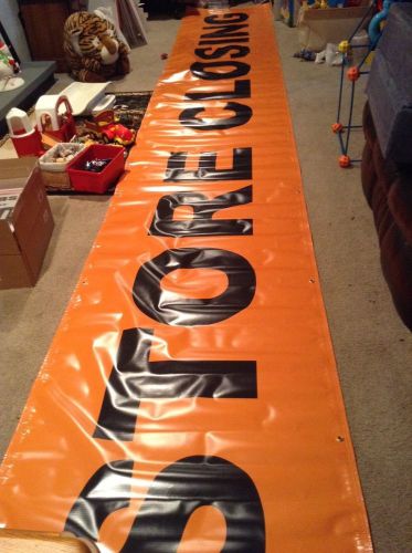 STORE CLOSING 3ft. x 20ft. Orange &amp; Black Vinyl Exterior Banner