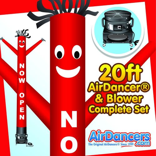 Red now open airdancer® &amp; blower 20ft dancing tube man air dancer for sale