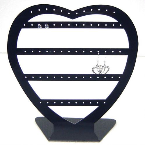 Heart Shaped black 32 pairs Earrings Studs Display Board Hanger Holder JD007c05